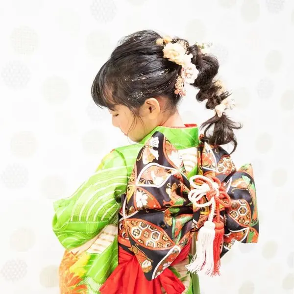 七五三 女の子 7歳 着物セット 髪飾り無し 2024年版｜七五三の髪型20